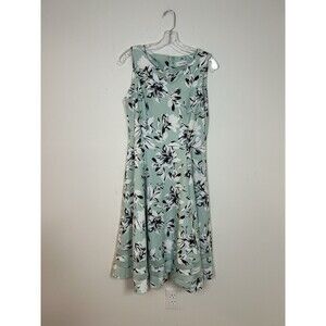 Calvin Klein Floral A-Line Dress Mint Green Sleeveless Size 10 NWT